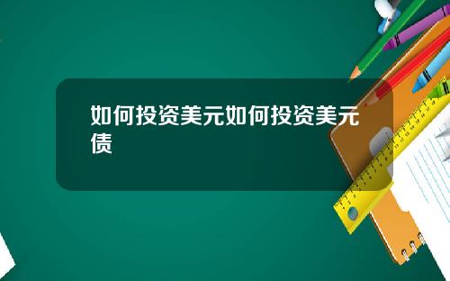 如何投资美元如何投资美元债