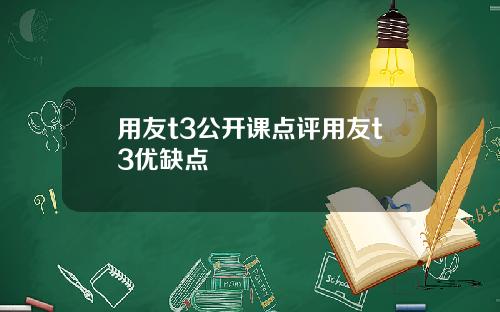 用友t3公开课点评用友t3优缺点