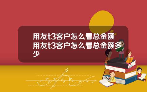 用友t3客户怎么看总金额用友t3客户怎么看总金额多少