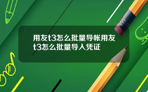 用友t3怎么批量导帐用友t3怎么批量导入凭证