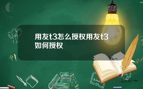 用友t3怎么授权用友t3如何授权