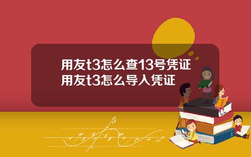 用友t3怎么查13号凭证用友t3怎么导入凭证