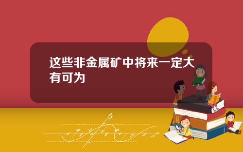 这些非金属矿中将来一定大有可为