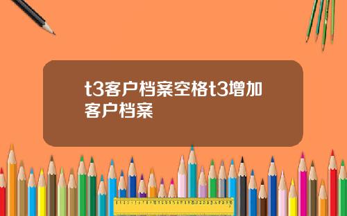 t3客户档案空格t3增加客户档案