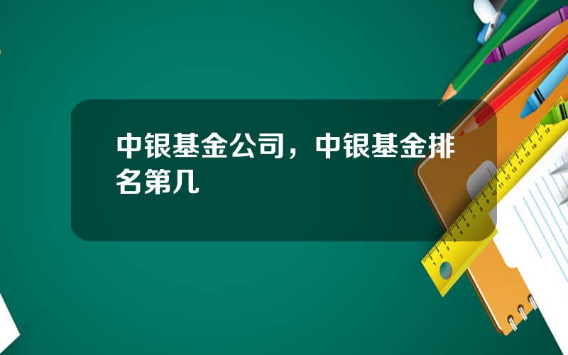 中银基金公司，中银基金排名第几