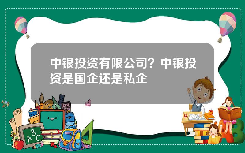 中银投资有限公司？中银投资是国企还是私企