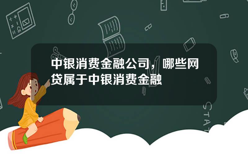 中银消费金融公司，哪些网贷属于中银消费金融