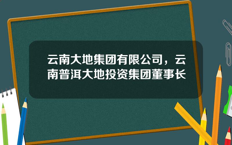 云南大地集团有限公司，云南普洱大地投资集团董事长