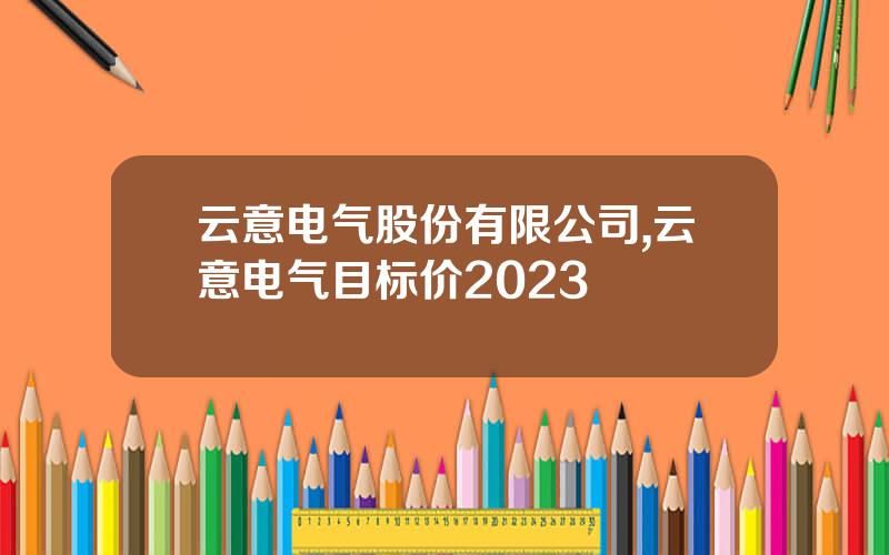 云意电气股份有限公司,云意电气目标价2023