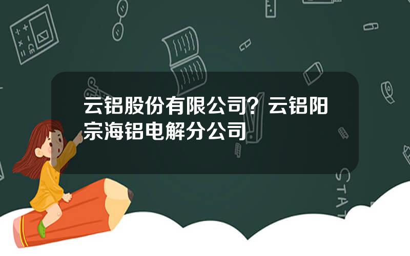 云铝股份有限公司？云铝阳宗海铝电解分公司