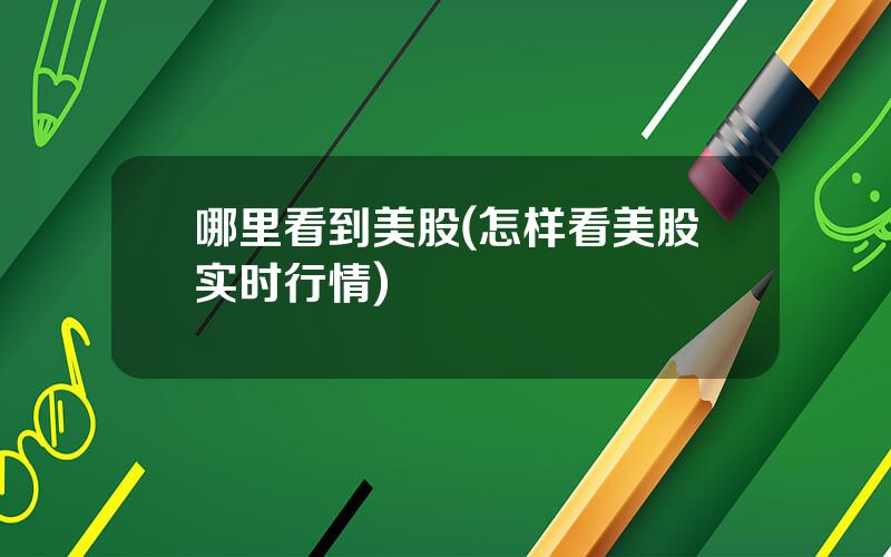 哪里看到美股(怎样看美股实时行情)
