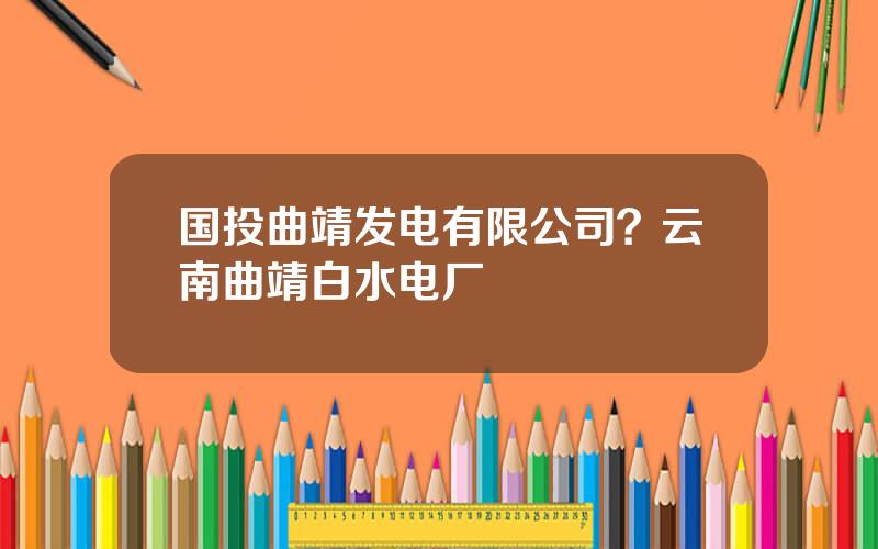 国投曲靖发电有限公司？云南曲靖白水电厂