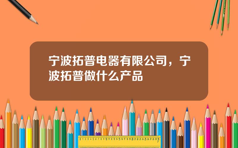 宁波拓普电器有限公司，宁波拓普做什么产品