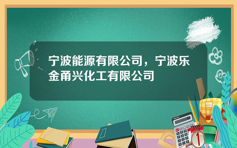 宁波能源有限公司，宁波乐金甬兴化工有限公司