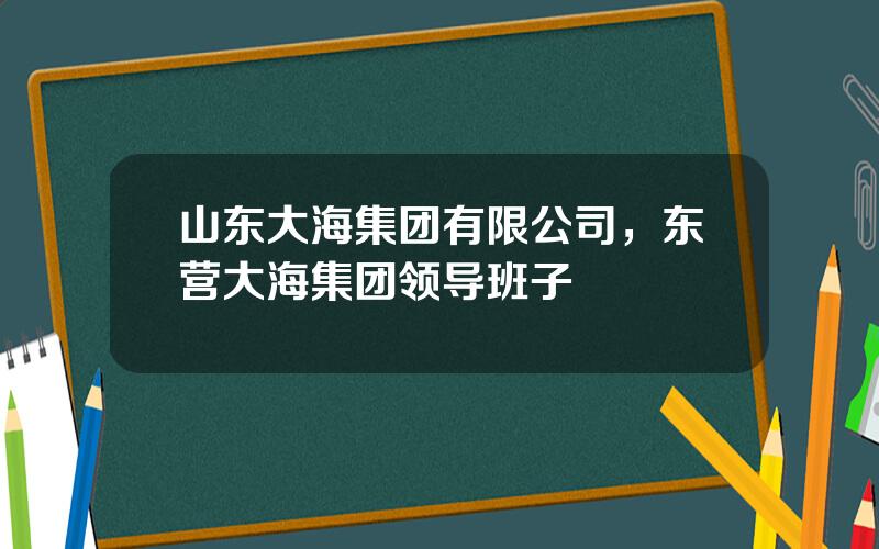山东大海集团有限公司，东营大海集团领导班子